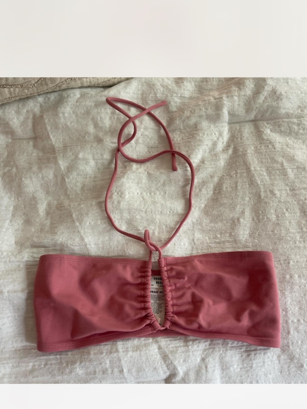 Sunday Best Dusty Rose Bandeau Bikini Top
